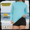 Volcom Girls Rash Guard 2 Pack Rash Guard for Girls Long Sleeve Swim Shirt SPF50+(Aqua)