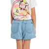 Volcom Girls’ Sunday Strut Rolled Cuff Short(Pale Blue)