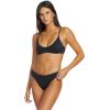 Volcom Womens Crop Bikini Top – Seamless Swim Top with Cropped Fit, Adjustable Straps, and Removable Cups(Black-wht)