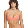 Volcom Womens Crop Bikini Top – Seamless Swim Top with Cropped Fit, Adjustable Straps, and Removable Cups(Sunset)