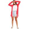 Volcom Women’s Go Go Wrap Open Front Cardigan Sweater (Regular & Plus Size)(Electric Coral)