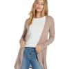 Volcom Women’s Go Go Wrap Open Front Cardigan Sweater (Regular & Plus Size)(Stone)