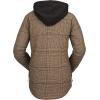 Volcom Womens Hooded Flannel Snowboard Ski Winter Hooded Shirt Jacket(Caramel S3)