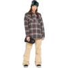 Volcom Womens Hooded Flannel Snowboard Ski Winter Hooded Shirt Jacket(Dusty Lavender)