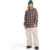 Volcom Womens Hooded Flannel Snowboard Ski Winter Hooded Shirt Jacket(Oxblood)