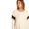 Volcom Women’s Lived In Lounge Crew Neck Fleece Sweatshirt(Cream)