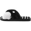 Volcom Women’s Lived in Lounge Faux Fur Slide Sandal(Black White)
