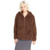 Volcom Women’s Lived in Lounge Phuz Up Sherpa Zip Fleece Jacket(Chocolate)