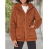 Volcom Women’s Lived in Lounge Phuz Up Sherpa Zip Fleece Jacket(Dark Clay)