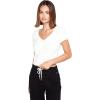 Volcom Women’s Lived in Lounge Rib Short Sleeve V Neck Top(Star White)