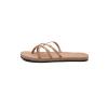 Volcom Women’s New School Strappy Flip Flop Sandal – Flat Slide with Comfort Foam Footbed, Natural, 8