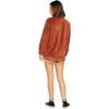 Volcom Women’s Pheelin Phuzzy Sherpa Crew Zip Fleece Sweatshirt(Dark Clay)