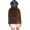 Volcom Women’s Pheelin Phuzzy Sherpa Crew Zip Fleece Sweatshirt(Espresso)