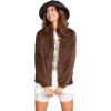 Volcom Women’s Pheelin Phuzzy Sherpa Crew Zip Fleece Sweatshirt(Espresso)