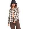 Volcom Womens Plaid to Meet U Long Sleeve Flannel Shirt(Espresso)