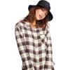 Volcom Womens Plaid to Meet U Long Sleeve Flannel Shirt(Espresso)