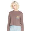 Volcom Womens Pocket Dial Long Sleeve Tee(Slate Grey)
