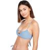 Volcom Women’s Simply Seamless Scoop Neck Swimsuit Bikini Top (Regular & Plus Sizes)(Washed Blue)
