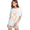Volcom Womens Stones Throw Short Sleeve Boyfriend Tee – Organic Cotton Jersey T-Shirt(Chlorine)
