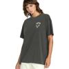 Volcom Womens Stones Throw Short Sleeve Boyfriend Tee – Organic Cotton Jersey T-Shirt(Vintage Black Stones)