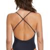 Volcom Womens Strappy One-Piece Swimsuit – Convertible Adjustable Straps, Eco-True Greenlon Fabric with Logo Badge(Black Crossback)