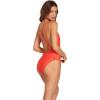Volcom Womens Strappy One-Piece Swimsuit – Convertible Adjustable Straps, Eco-True Greenlon Fabric with Logo Badge(Electric Coral)