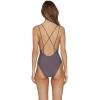 Volcom Womens Strappy One-Piece Swimsuit – Convertible Adjustable Straps, Eco-True Greenlon Fabric with Logo Badge(Steel Purple)