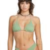 Volcom Womens Tri Bikini Top – Sustainable Slide-tri Swim Top with Adjustable Halter and Removable Cups(Grass Green)