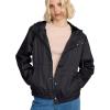 Volcom Women’s Wind Stoned Lightweight Quarter Zip Windbreaker Jacket(Vintage Black)