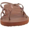 Volcom womens New School Strappy Flip Flop Sandal – Flat Slide With Comfort Foam Footbed(Cog-cognac)