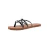 Volcom womens New School Strappy Flip Flop Sandal – Flat Slide With Comfort Foam Footbed(New Black)