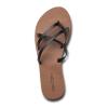 Volcom womens New School Strappy Flip Flop Sandal – Flat Slide With Comfort Foam Footbed(New Black)