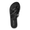 Volcom womens New School Strappy Flip Flop Sandal – Flat Slide With Comfort Foam Footbed(New Black Out)