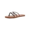 Volcom womens New School Strappy Flip Flop Sandal – Flat Slide With Comfort Foam Footbed(New Brown)