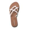Volcom womens New School Strappy Flip Flop Sandal – Flat Slide With Comfort Foam Footbed(New White)