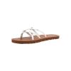 Volcom womens New School Strappy Flip Flop Sandal – Flat Slide With Comfort Foam Footbed(New White)