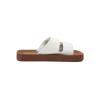 Volcom womens Squared Platform Velcro Strap Slide Sandal(White)