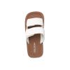 Volcom womens Squared Platform Velcro Strap Slide Sandal(White)