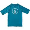 Volcom Boys Lido Solid Lycra Short Sleeve Rashguard 50+ Uv Protection(Barrier Reef)
