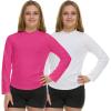 Volcom Girls Rash Guard 2 Pack Rash Guard for Girls Long Sleeve Swim Shirt SPF50+(Fuchsia)