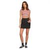 Volcom Stoned High Rise Raw Hem Mini Skirt Skirt(Black)