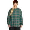 Volcom Womens Hooded Flannel Snowboard Ski Winter Hooded Shirt Jacket(Atlantic)