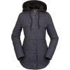 Volcom Womens Hooded Flannel Snowboard Ski Winter Hooded Shirt Jacket(Black S3)