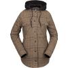 Volcom Womens Hooded Flannel Snowboard Ski Winter Hooded Shirt Jacket(Caramel S3)