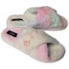 Volcom Women’s Lived in Lounge Faux Fur Slide Sandal(Tie Dye)