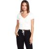 Volcom Women’s Lived in Lounge Rib Short Sleeve V Neck Top(Star White)