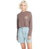 Volcom Womens Pocket Dial Long Sleeve Tee(Slate Grey)