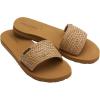 Volcom Women’s Simple Slide Sandal – Soft Padded Footbed, Synthetic Leather Strap, Cognac, 9