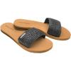 Volcom Womens Simple Slide Sandal – Soft Padded Footbed, Synthetic Leather Strap(Black)