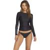 Volcom Women’s Simply Core Long Sleeve Rashguard UPF 50+(Black Black)